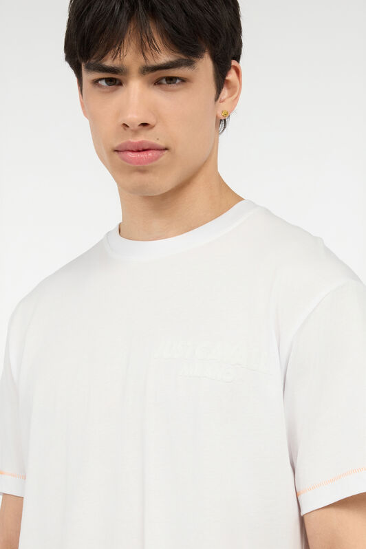 JC T-Shirt With JC Monogram And Contrasting Topstitching WHITE UFT037-UF057