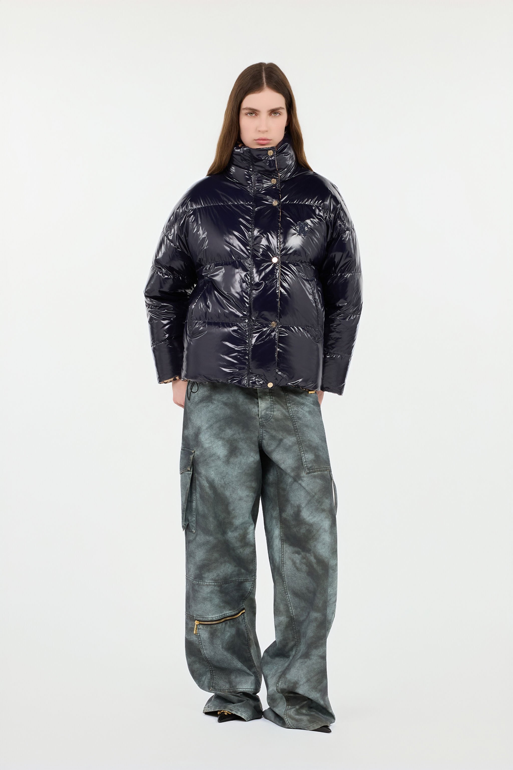 RC Reversible Marble Print Down Jacket RC Reversible Marble Print Down Jacket BLUE ROT80B-FY035