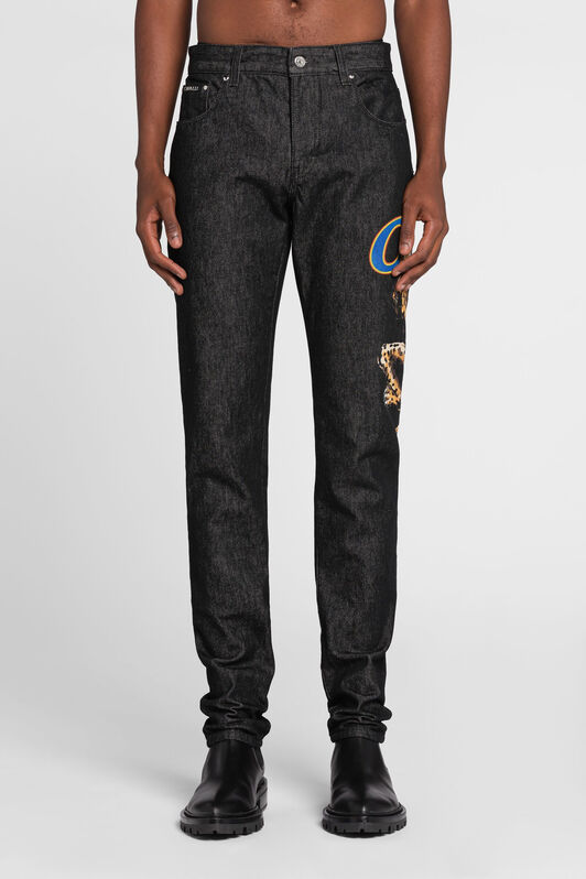 RC Logo-print straight-leg jeans Black QRJ215-DL005