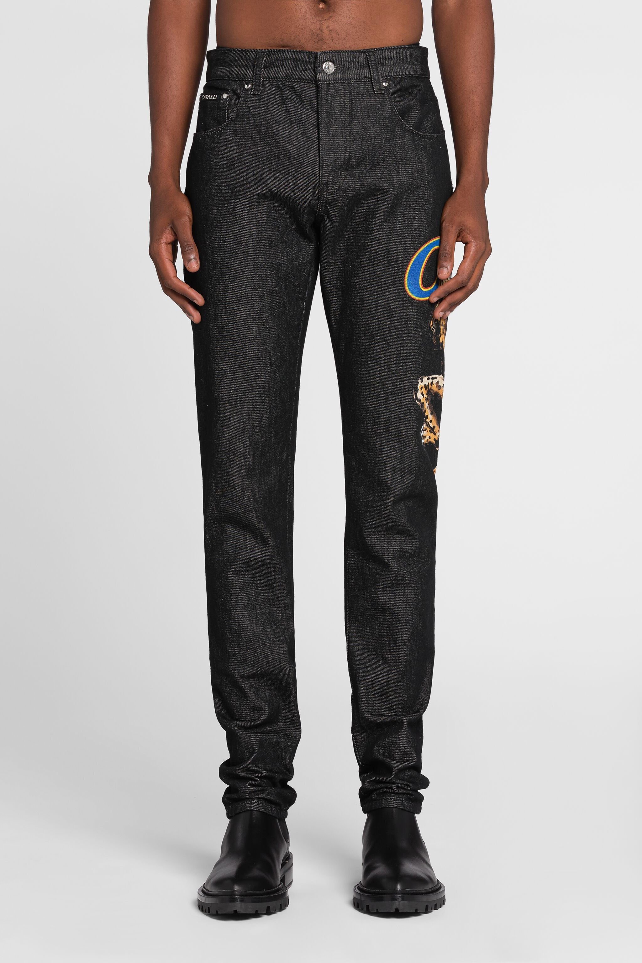 RC Logo-print straight-leg jeans Black QRJ215-DL005