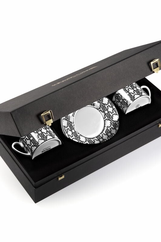 HO MONOGRAM BLACK- 2 TEA CUPS IN GIFT BOX Noir RALA24-IA029