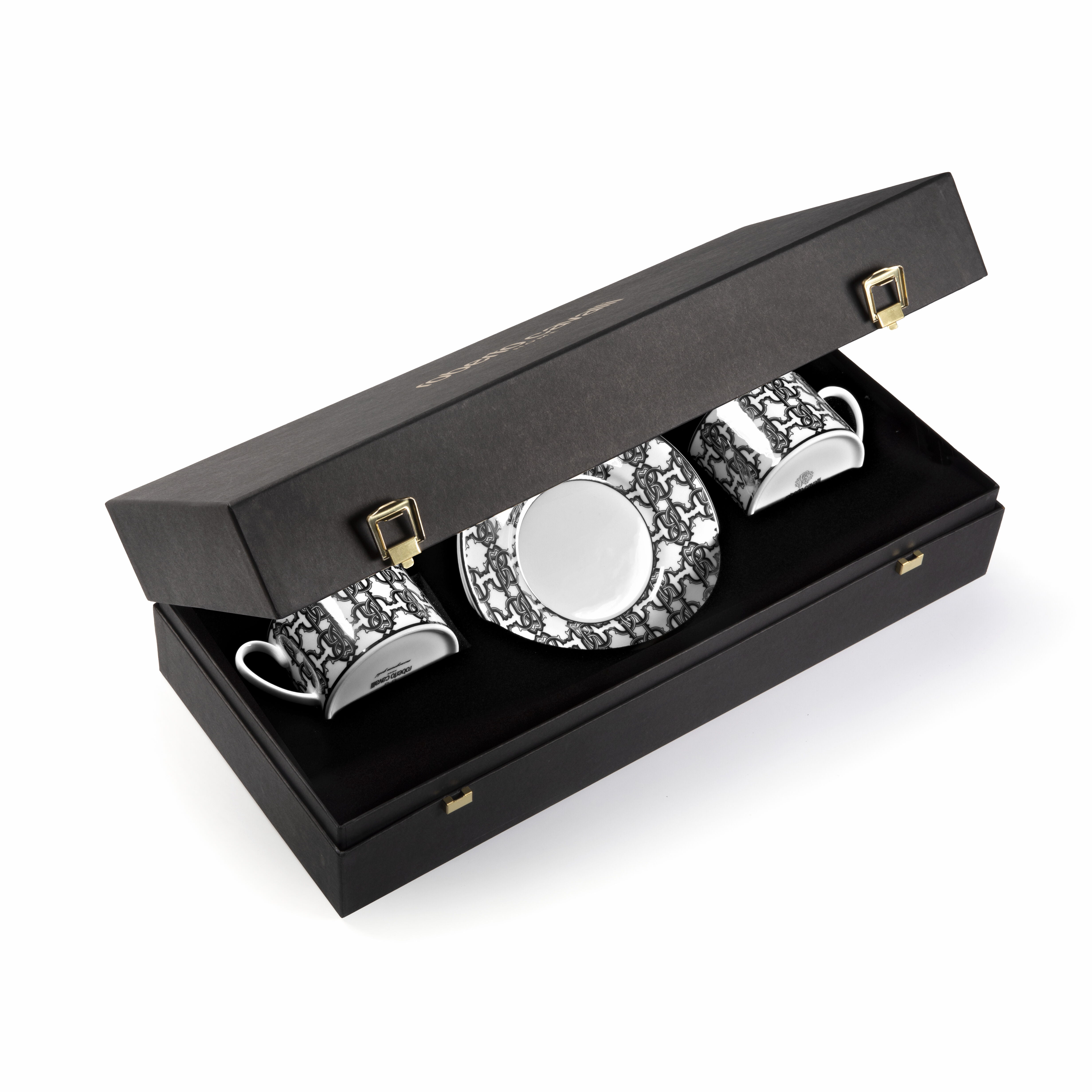 HO MONOGRAM BLACK- 2 TEA CUPS IN GIFT BOX Noir RALA24-IA029