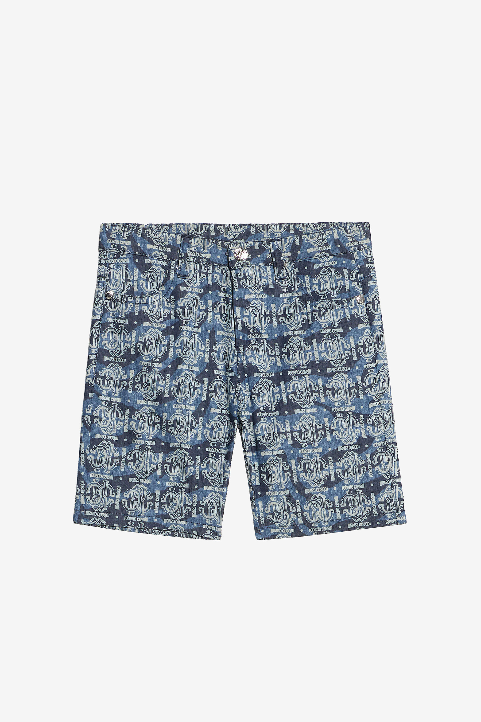 JU Shorts Aus Denim Mit Monogramm RC Blau UJJ209-DYO44