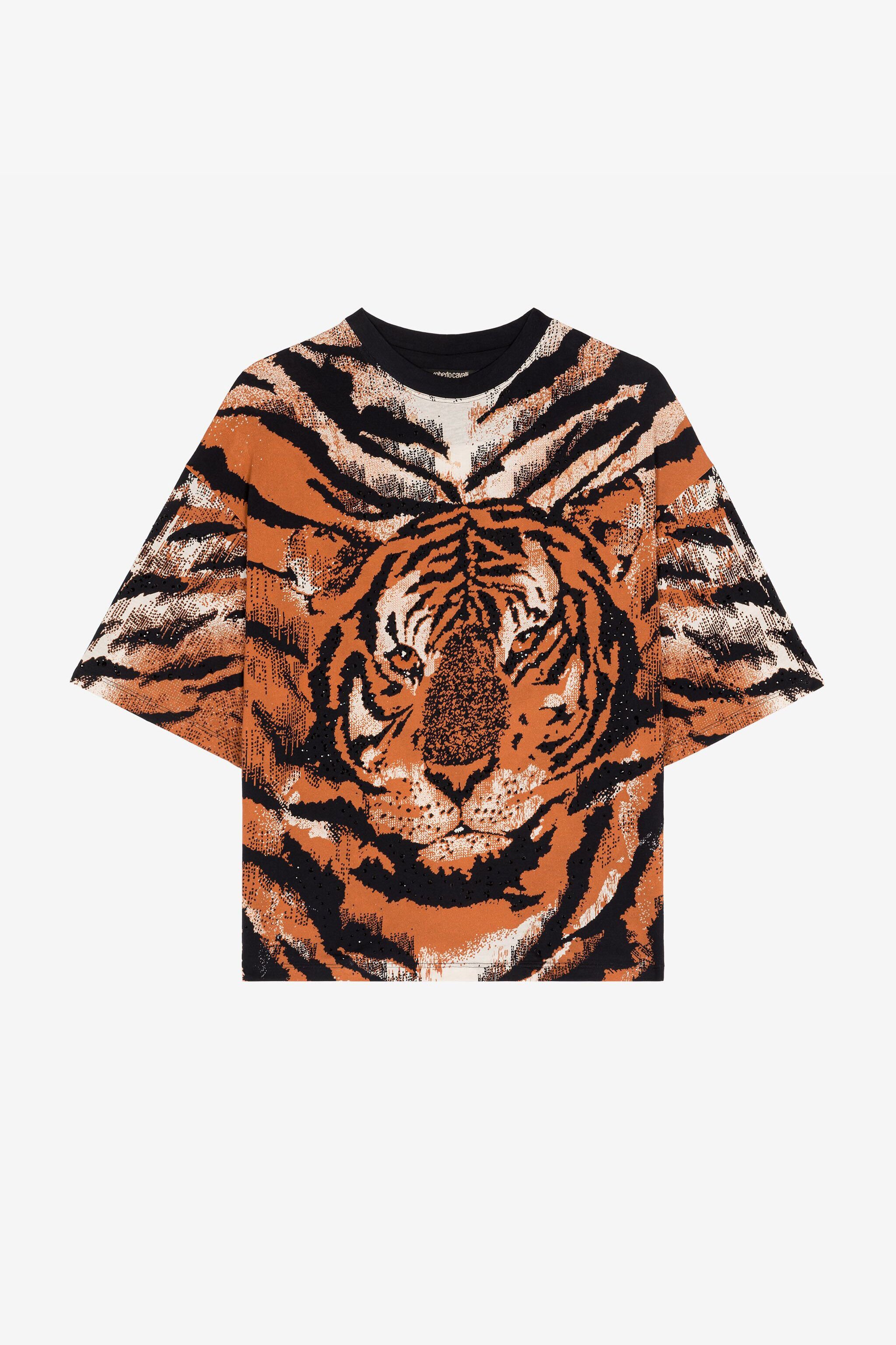 RC Tiger-Print Cotton T-Shirt Orange RKT62B-3PH20
