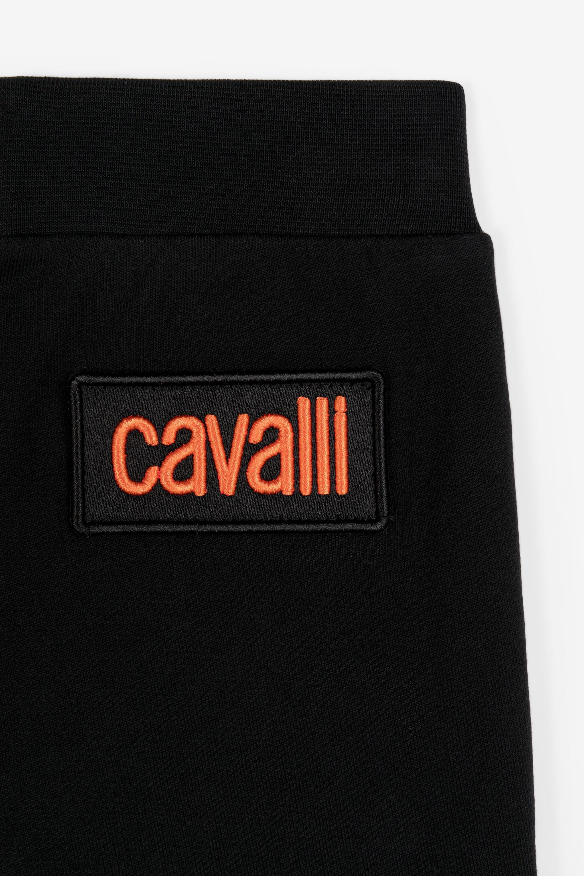JU Logo-patch stripe-detail trousers Black RJT226-CF050