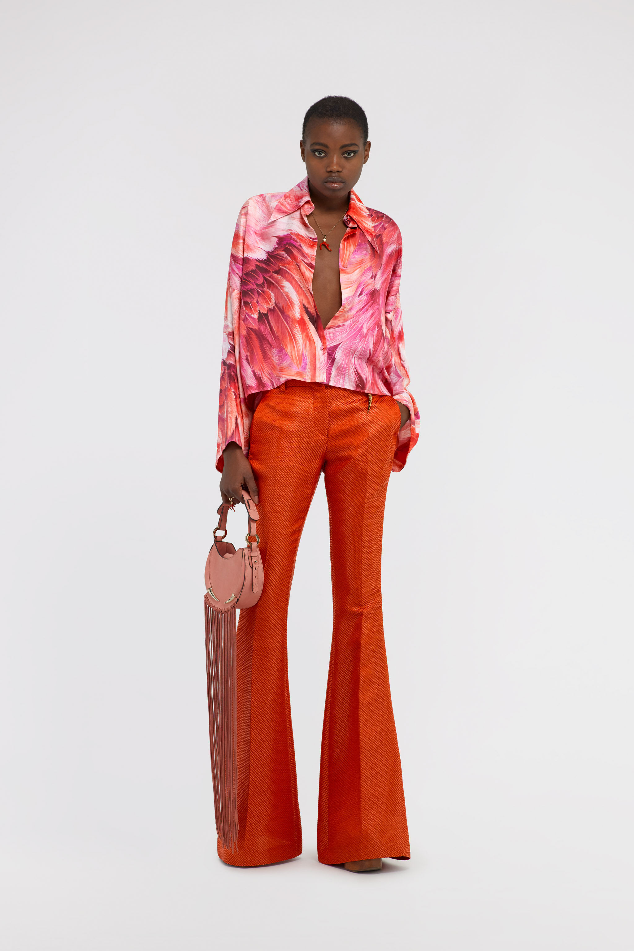 RC Plumage print shirt Fuchsia SWT705-4QL71