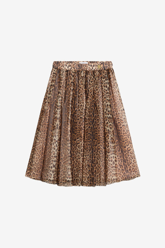 JU Kinderrock mit Leoparden-Print BLACK WJT30C-6DR13