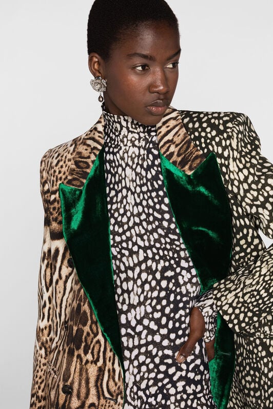 RC Ocelot And Cheetah-Print Double-Breasted Blazer RC Ocelot And Cheetah-Print Double-Breasted Blazer Light brown PWT402-7OF33
