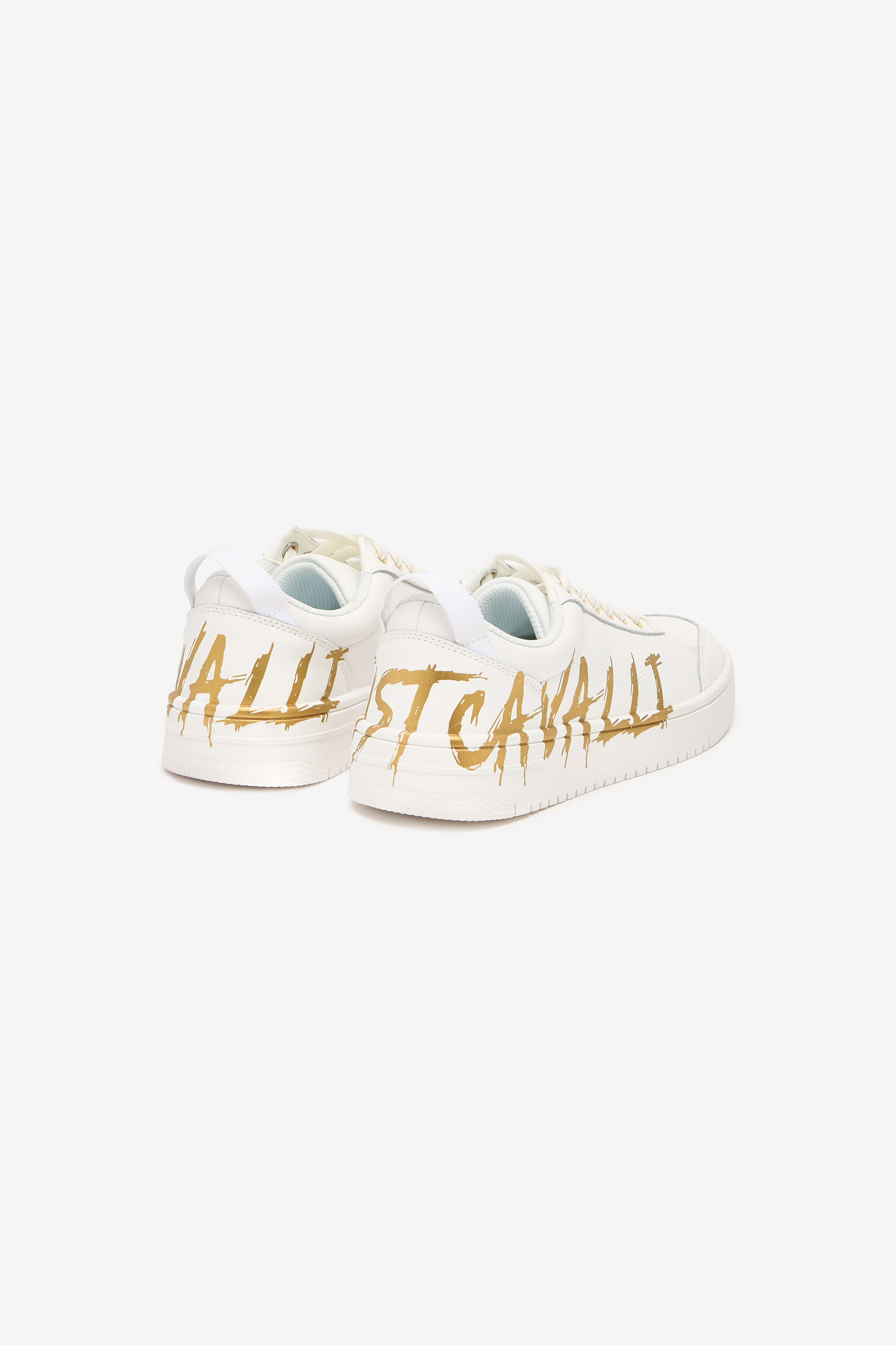 JC Sneakers With Golden Graffiti Logo White/Gold UFS039-UF361