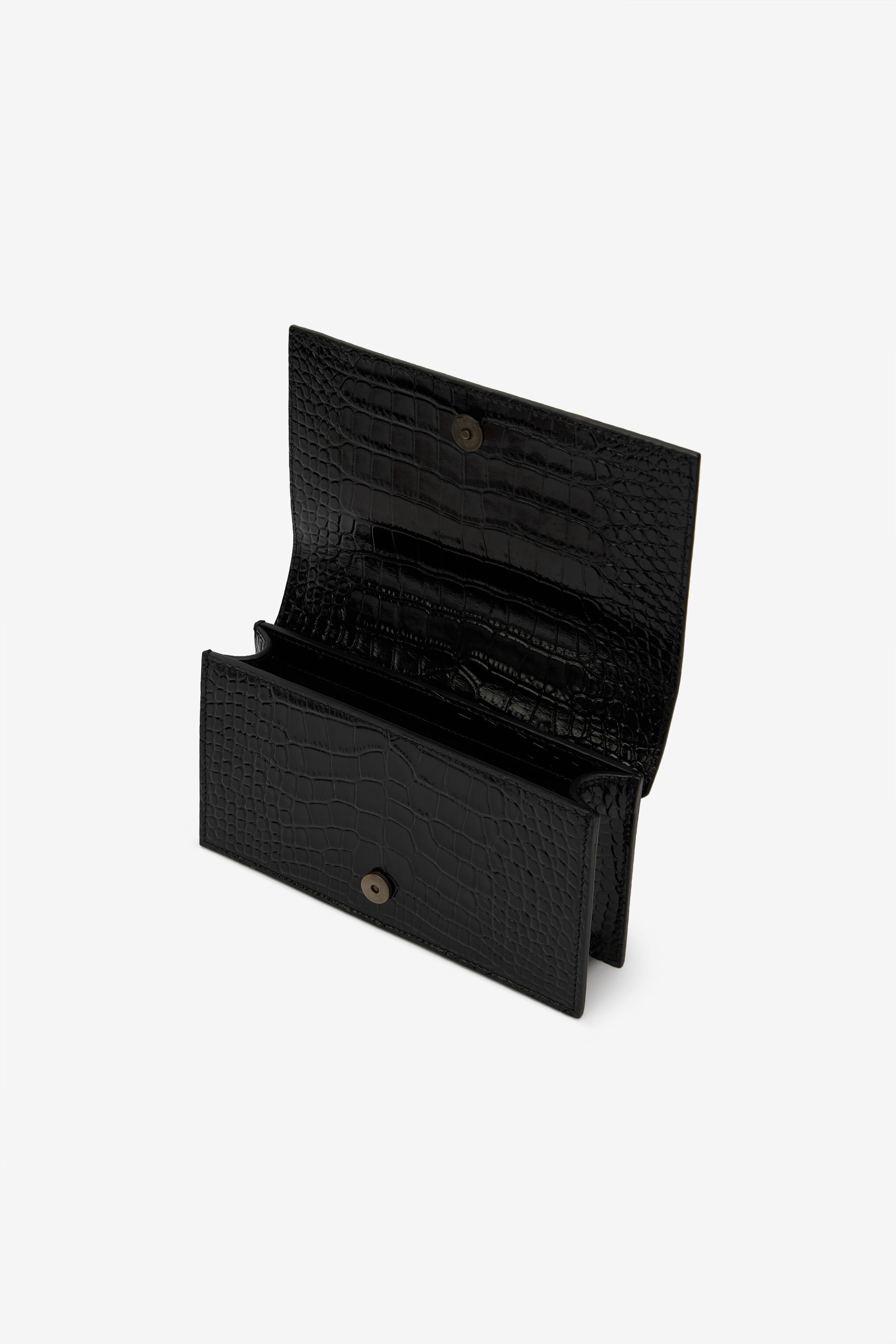 RC Schwarze Tasche in Kroko-Optik mit Monogram RC BLACK ROB00D-PZ037