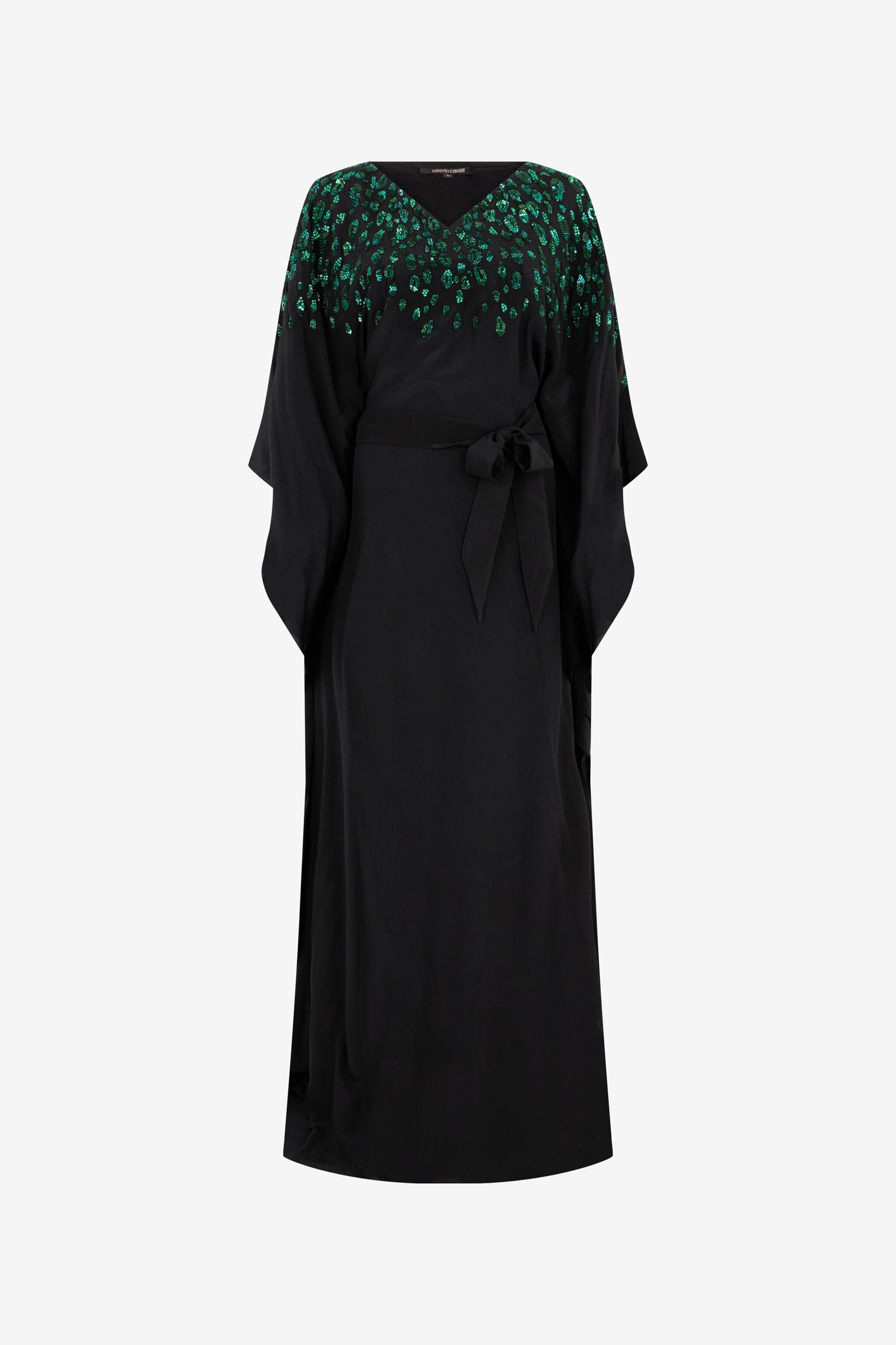 RC Seiden-Maxikleid mit verziertem Detail RC Seiden-Maxikleid mit verziertem Detail NERO/VERDE VWR179-SY001