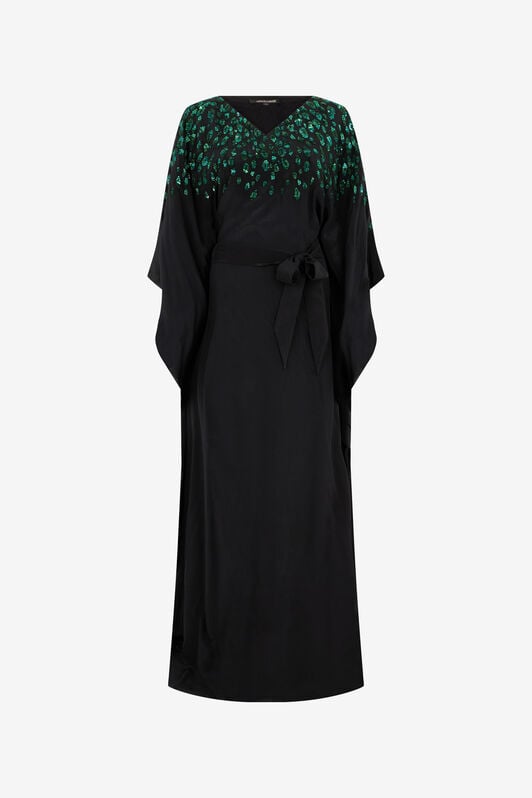 RC Seiden-Maxikleid mit verziertem Detail RC Seiden-Maxikleid mit verziertem Detail NERO/VERDE VWR179-SY001