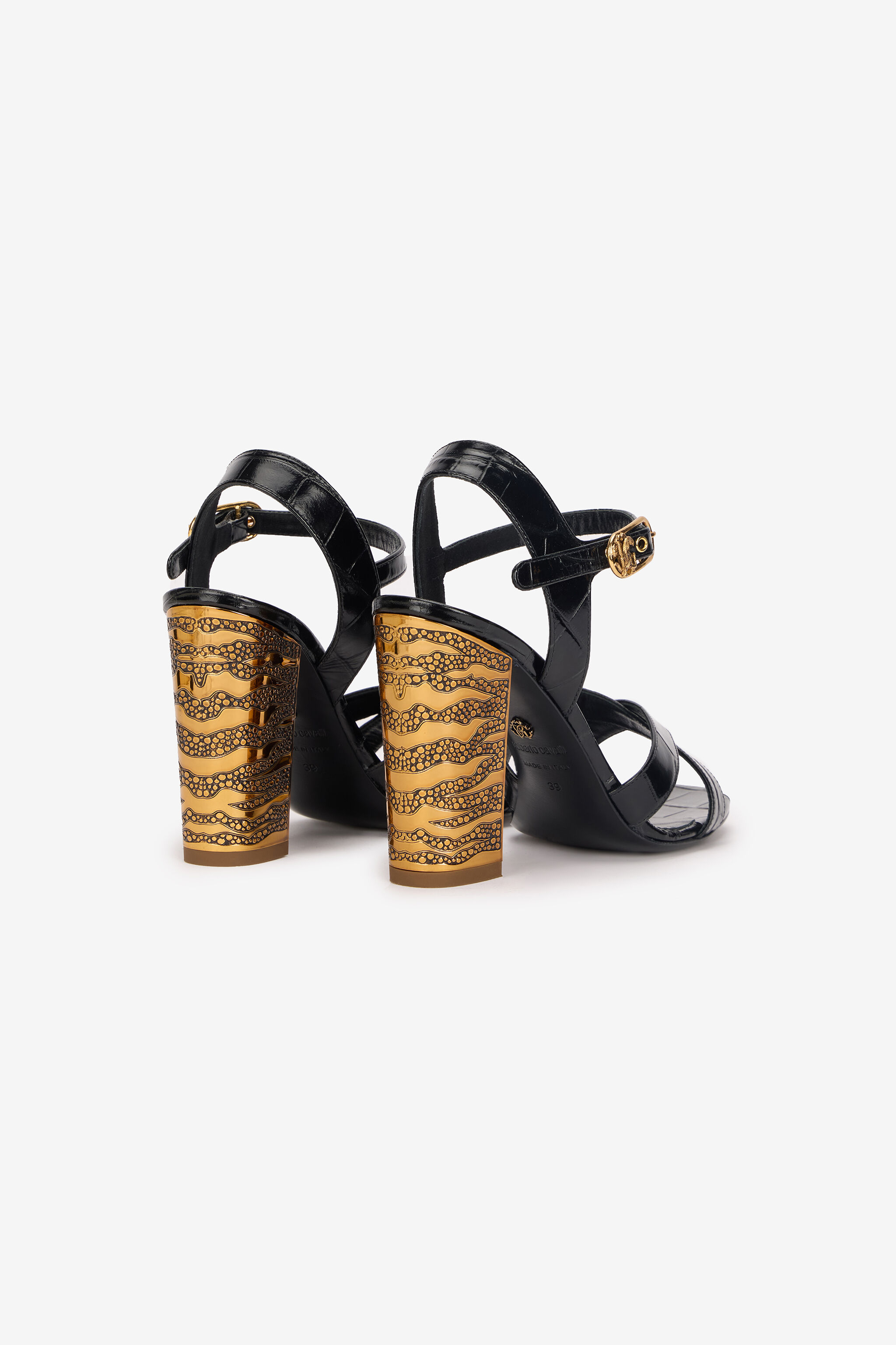 RC Sandals with Straps and Chunky Heel Schwarz VKS026-PZ579