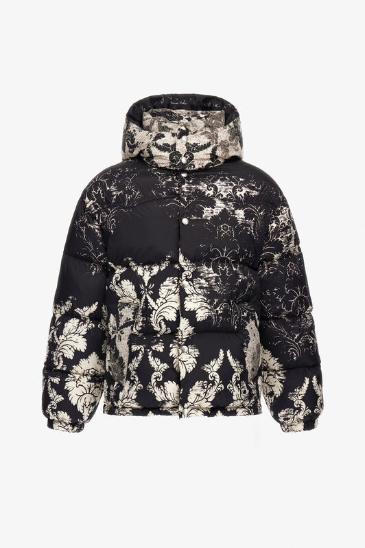 RC Plumífero con estampado Broccato Negro TRT810-5RN14