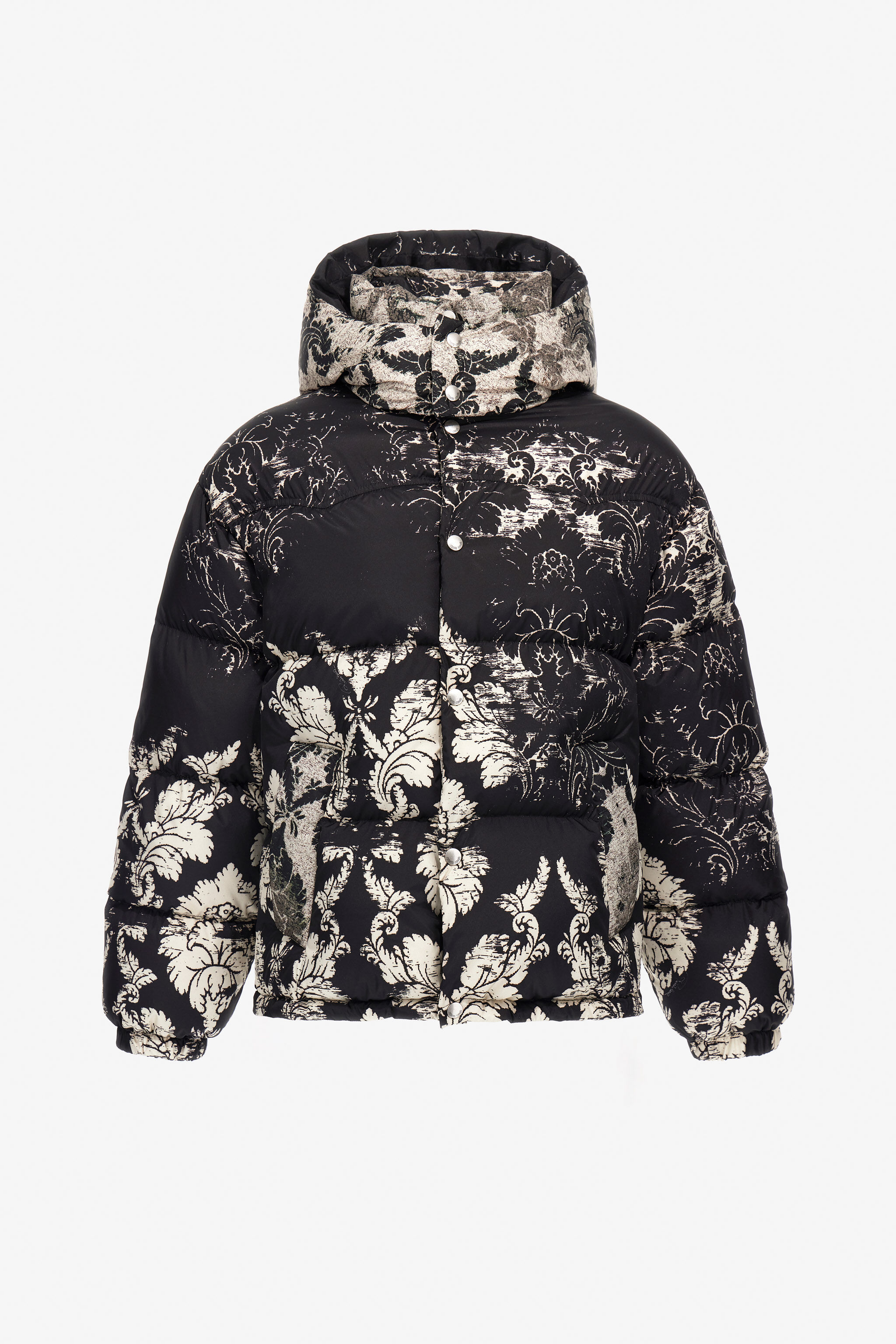 RC Plumífero con estampado Broccato Negro TRT810-5RN14