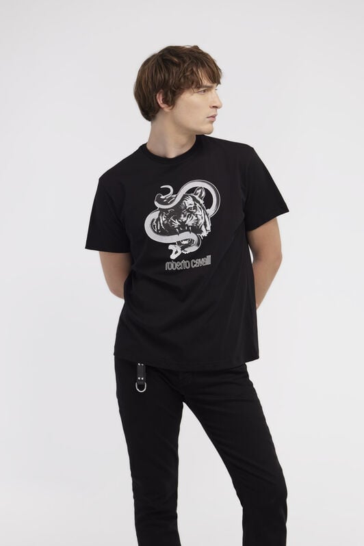 RC T-shirt with Jaguar and Snake prints RC T-shirt with Jaguar and Snake prints Negro NOT60J-JD060