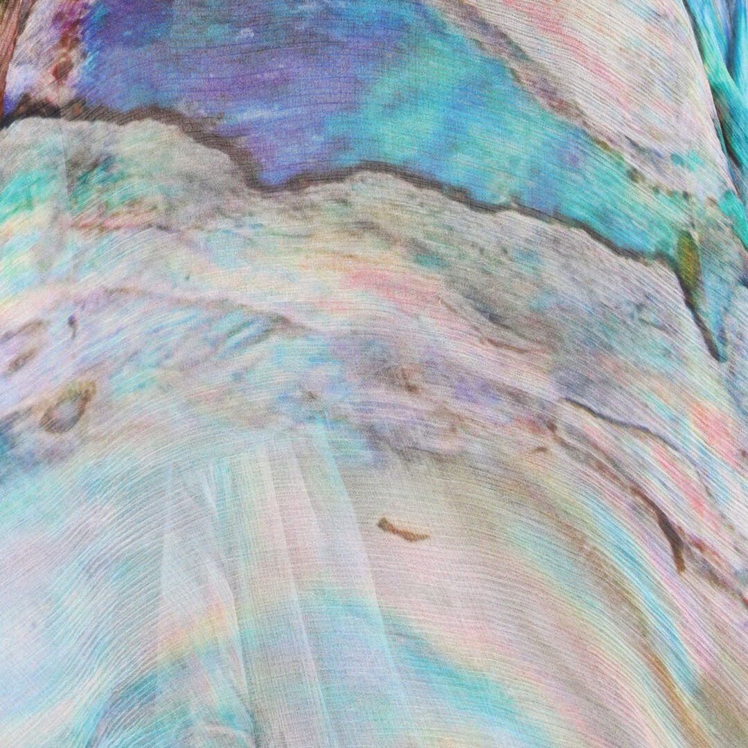 RC Mermaid Print Long Dress Blue/Silver UWT106-CKN92