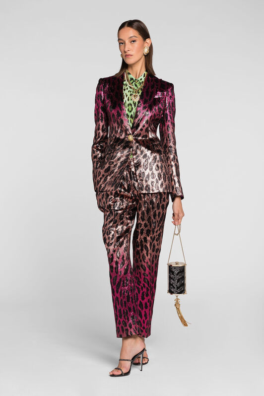 RC Animal-print lamé cropped trousers RC Animal-print lamé cropped trousers PINK/FUXIA QKT206-FY069