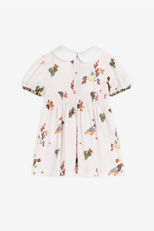 JU Bird And Leopard-Print Cotton Dress Pink RJT10C-JFH90