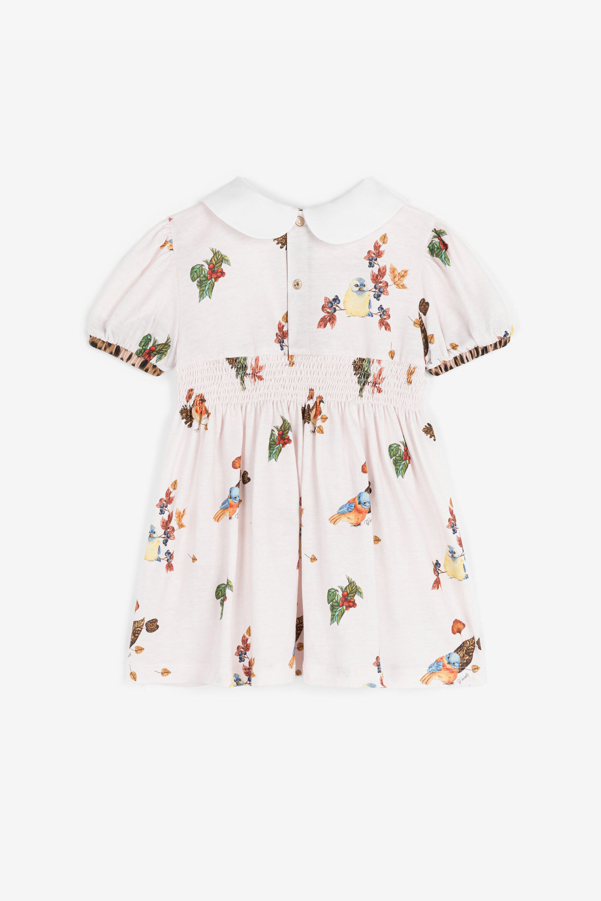 JU Bird And Leopard-Print Cotton Dress Pink RJT10C-JFH90
