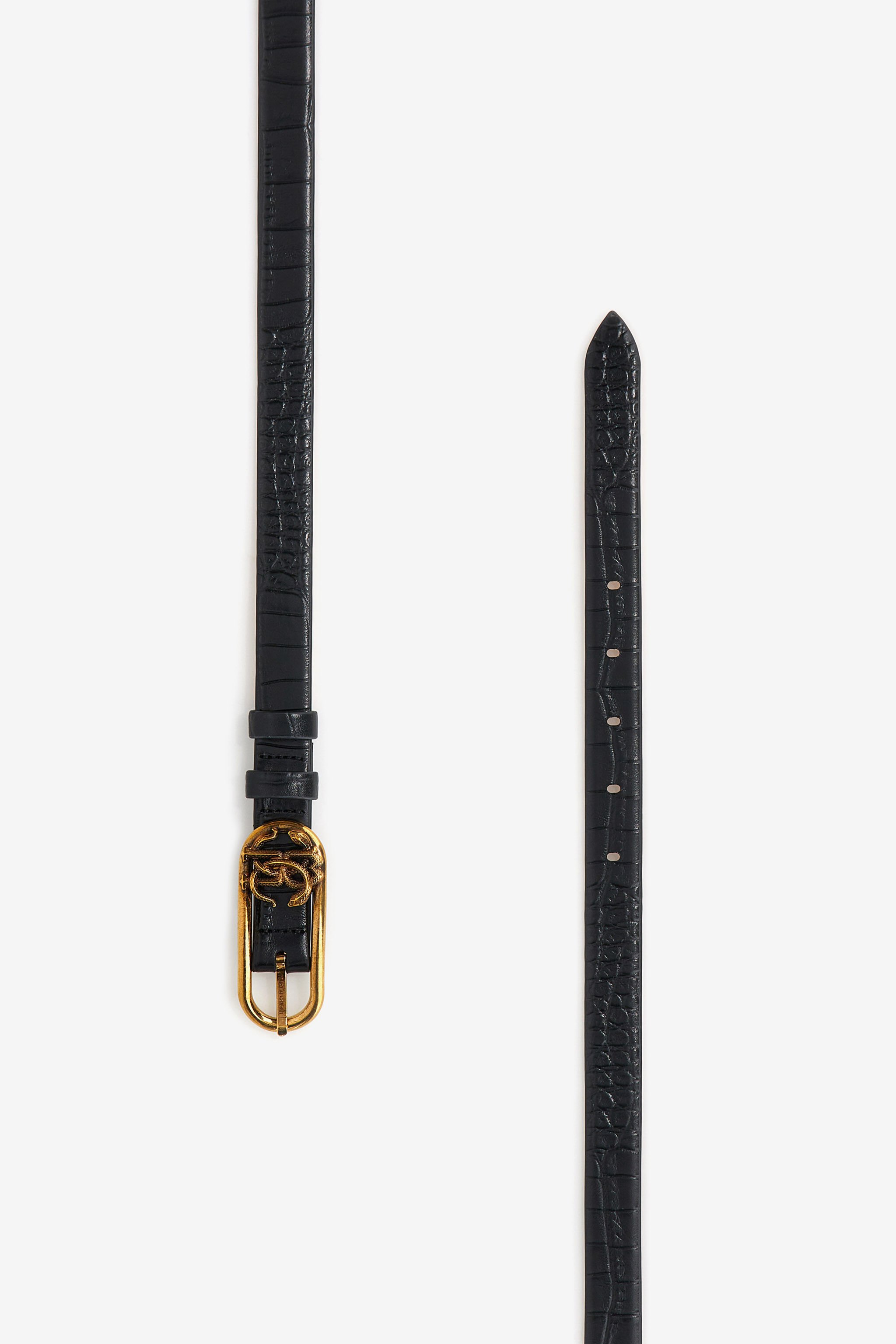 RC Leather belt with Monogram Mirror Snake Black SKC005-PZ975