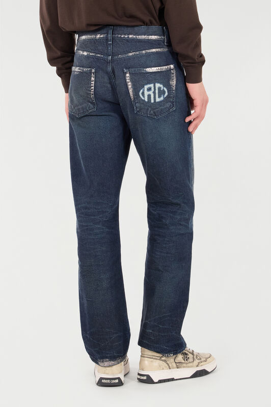 RC Sandblasted Effect Jeans with Chain RC Sandblasted Effect Jeans with Chain Azul oscuro VRJ205-VT002