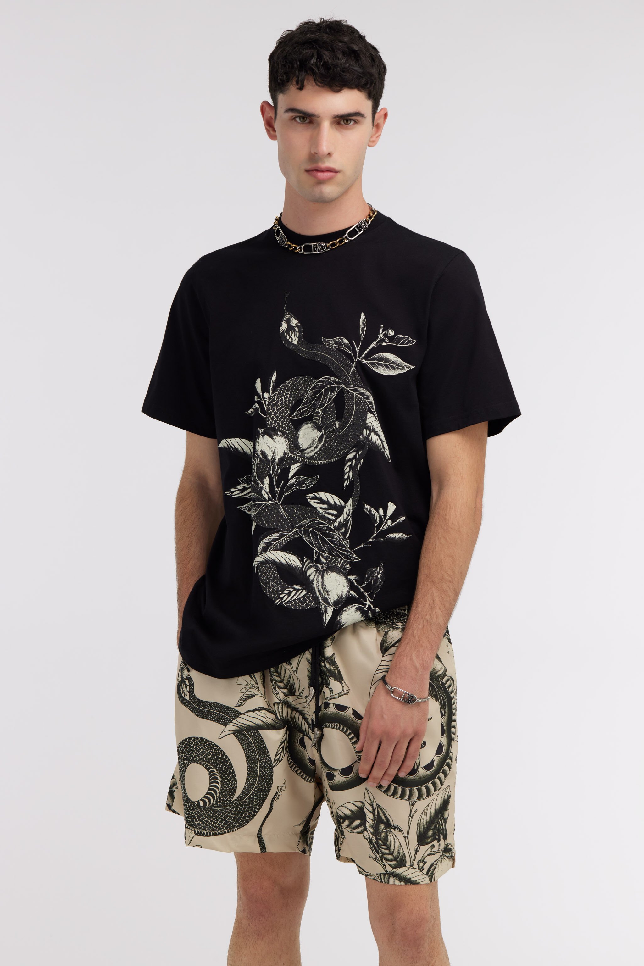 RC Lemon and Snake print t-shirt Black SRT61F-JD060