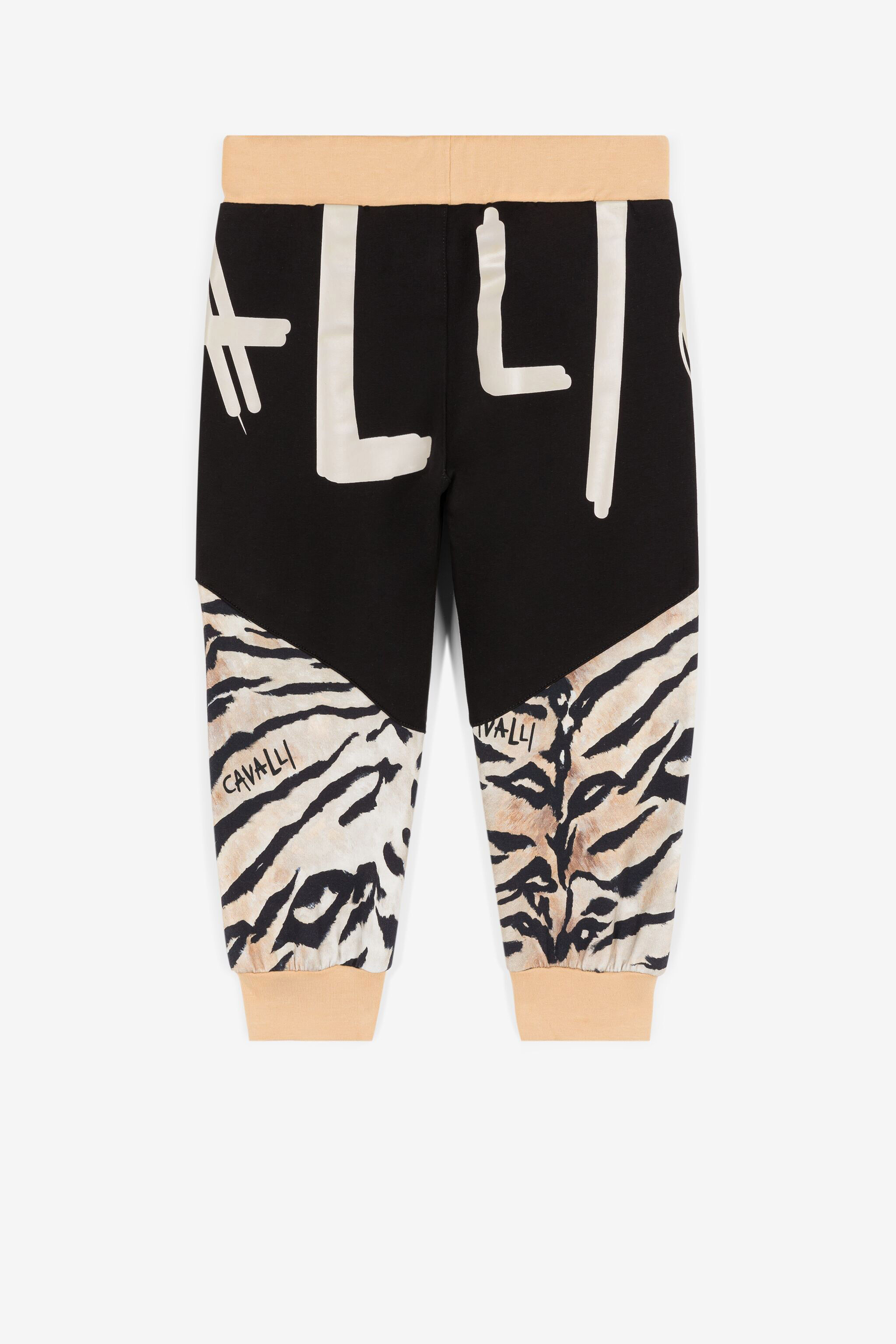 JU Tiger-Print Sweatpants Black NJT20C-CF042