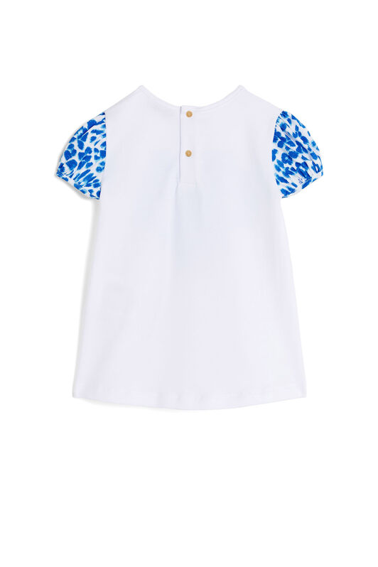 JU Leopard print heart T-shirt JU Leopard print heart T-shirt WHITE MJT638-JV025
