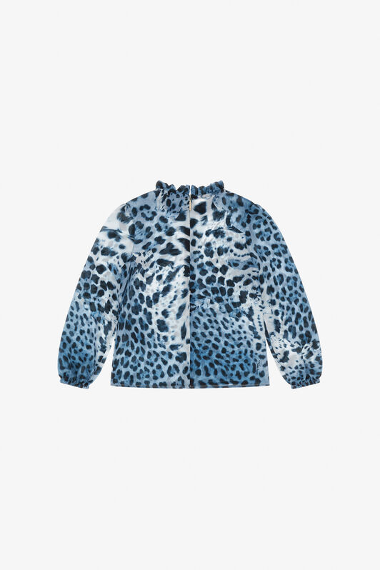 JU Blouse With Jaguar Skin Print JAGUARSKIN BLUE TJT64V-2NM10