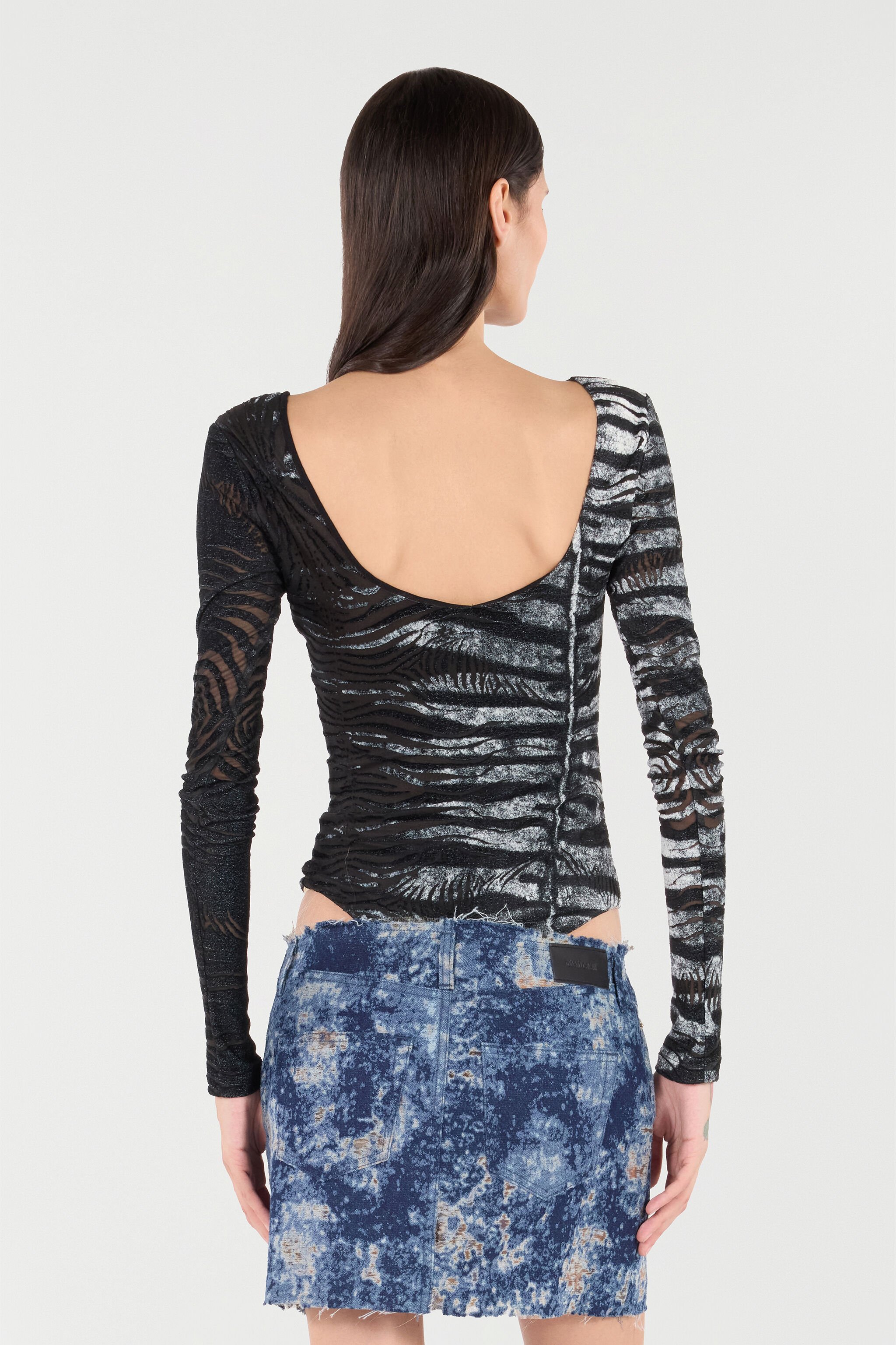 RC Bodi Con Motivo Zebra Y Tiger Skin Negro/Blanco UKT609-CPN50