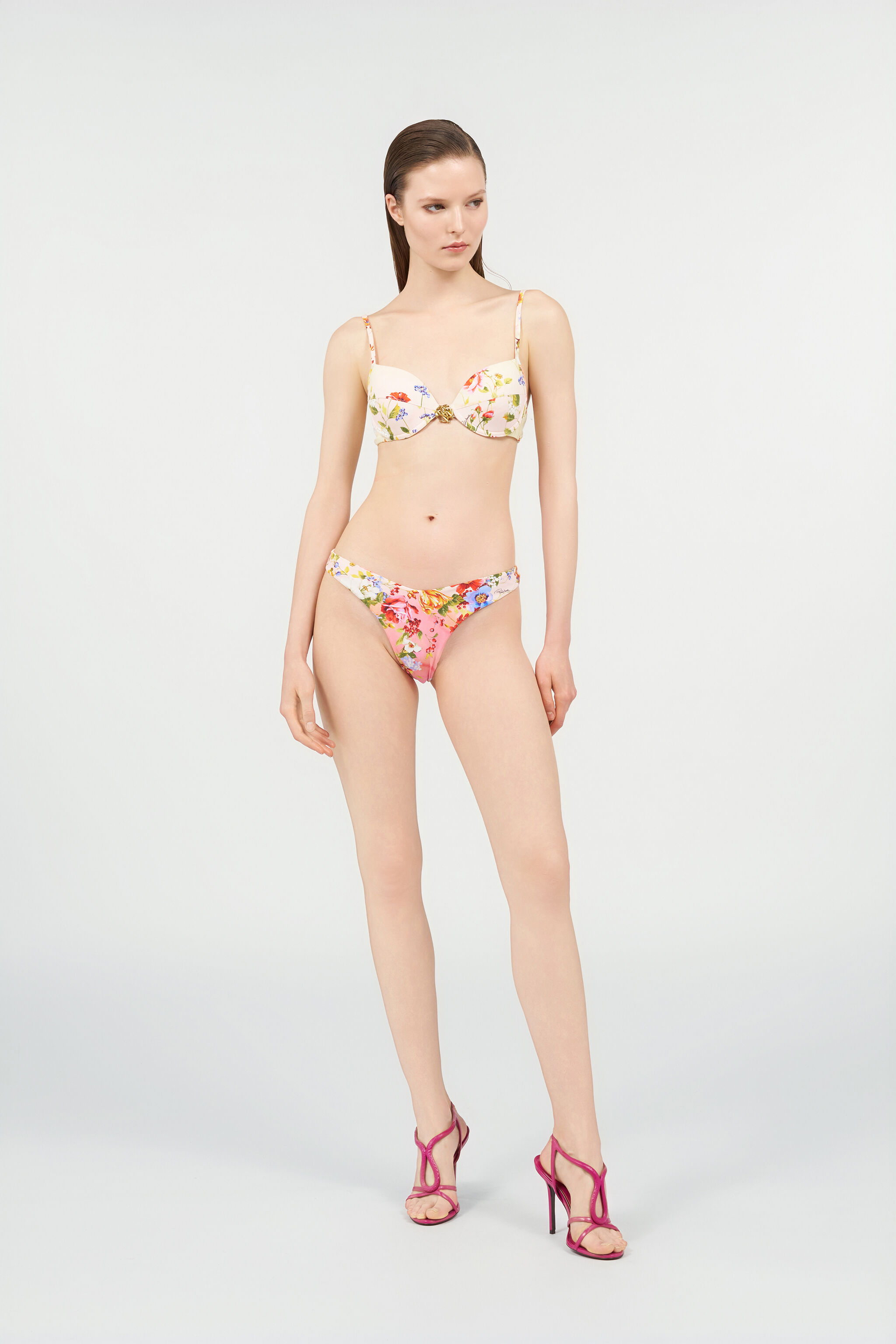 RC Slip Bikini Stampa Miami Flowers GREEN/FUCHSIA WQW002-HVR39