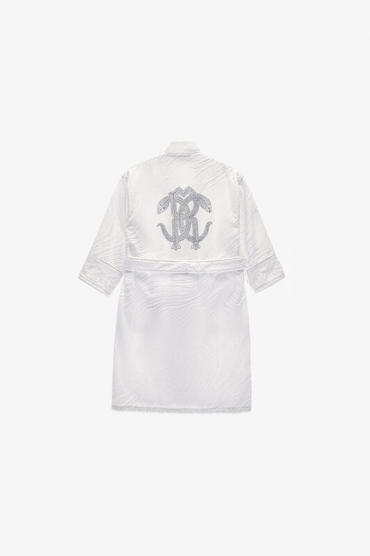 HO Crystal Snakes terry cotton bathrobe. White RALM39-IM039