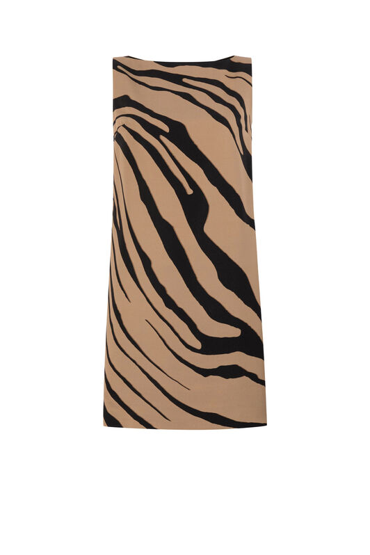 RC Tiger-Print Mini Dress Marrone chiaro KOT10F-ORL60