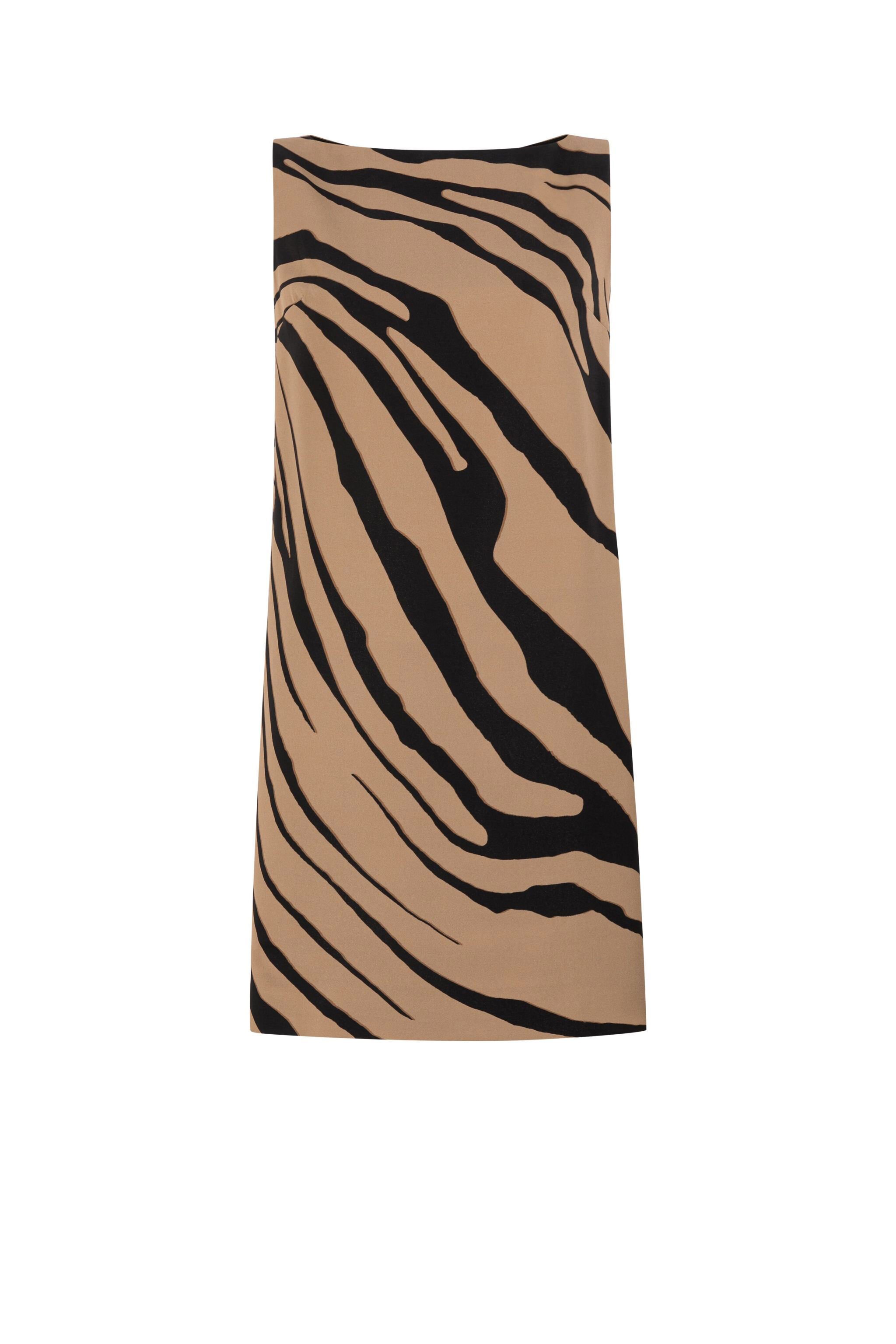 RC Tiger-Print Mini Dress Marrone chiaro KOT10F-ORL60