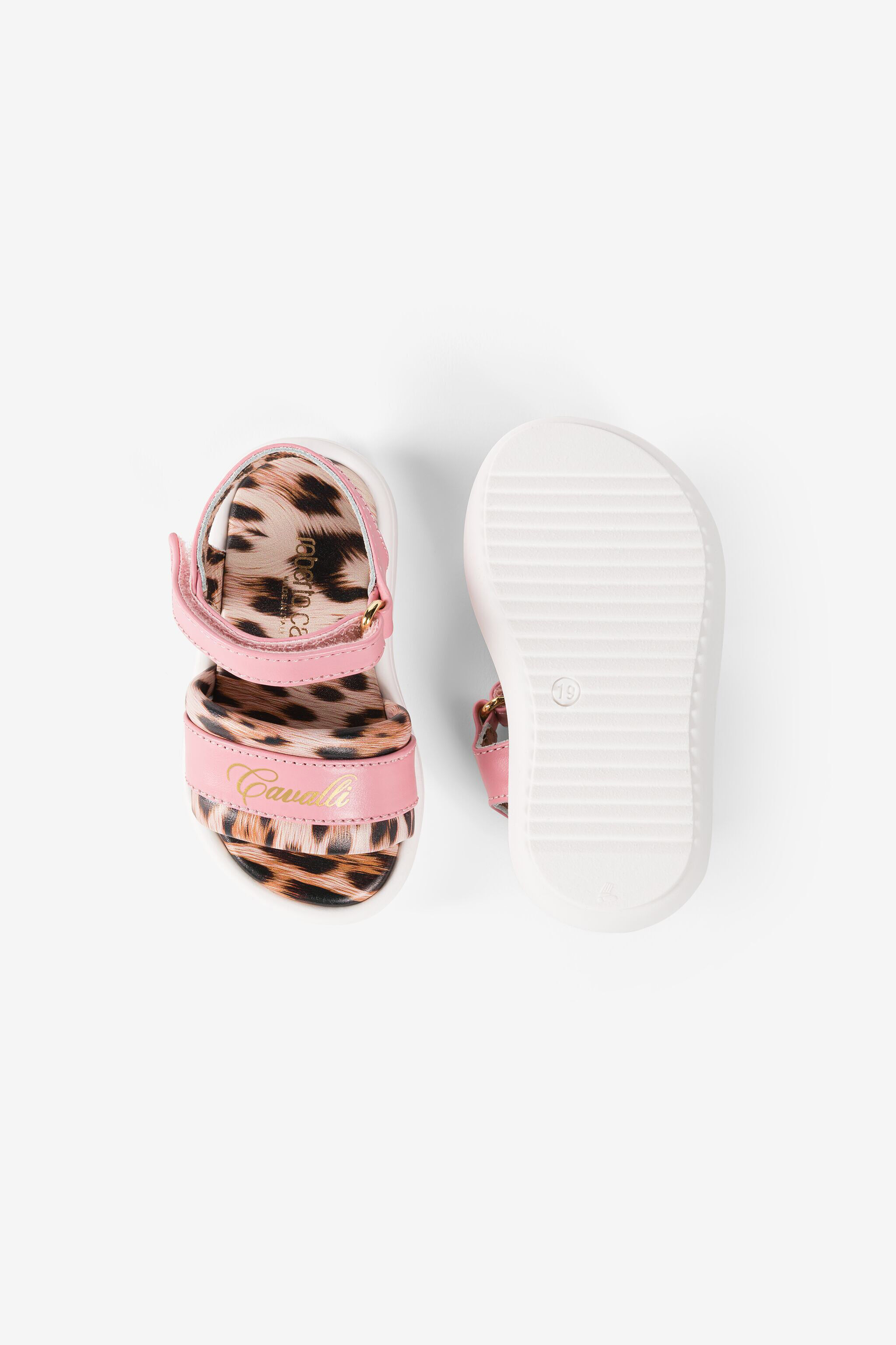 JU Sandalen mit Leoparden-Print und Logo Rosa Q61117-Q0020