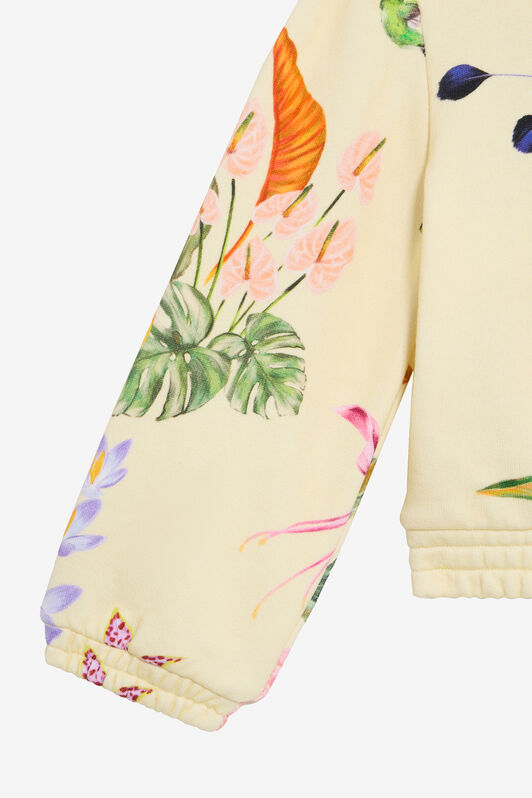 JU Felpa Gialla Con Cappuccio E Stampa Tropicale JU Felpa Gialla Con Cappuccio E Stampa Tropicale YELLOW VJT690-5OP32