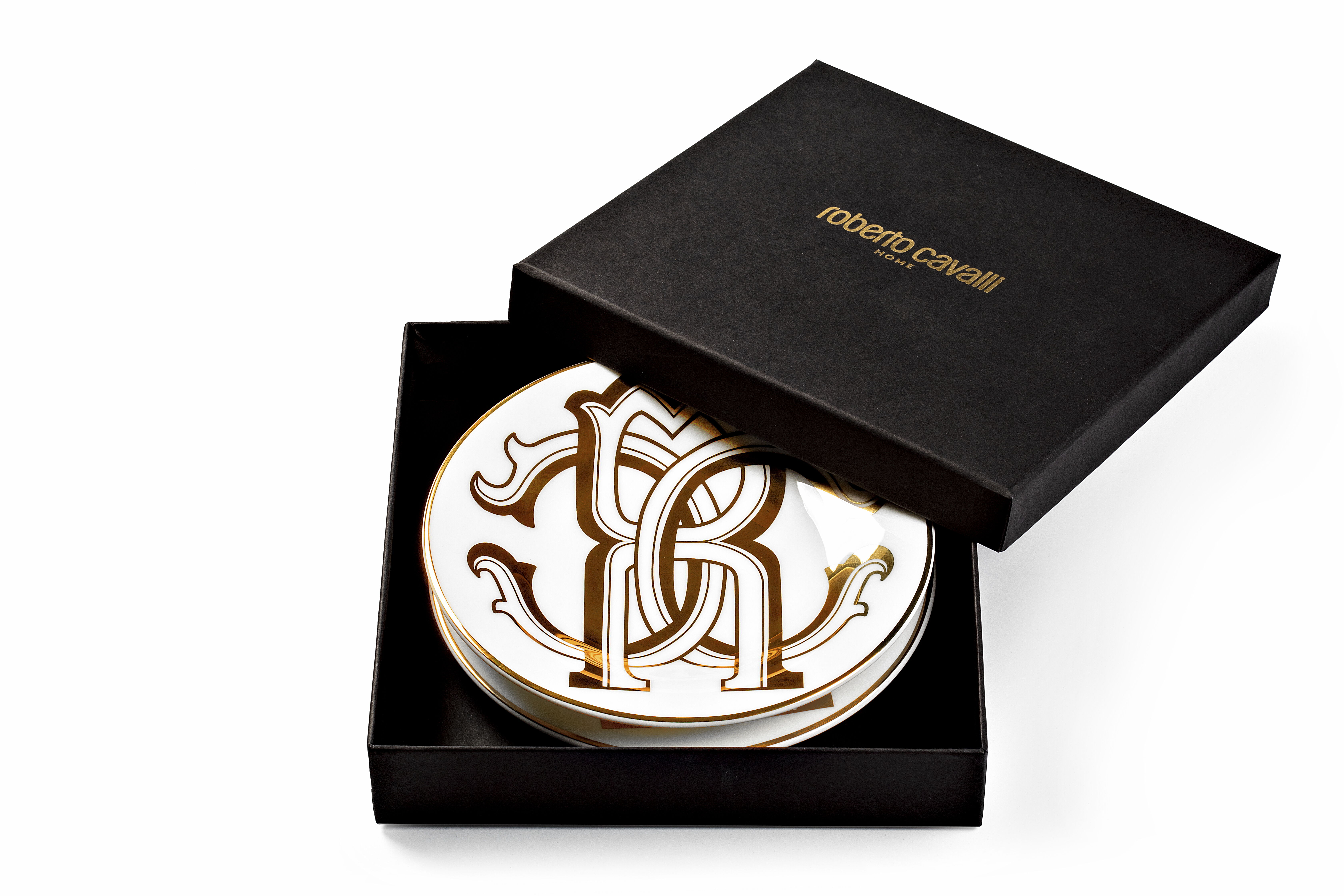 HO MONOGRAM GOLD 2 BREAD PLATES SET Or RALA50-IA055