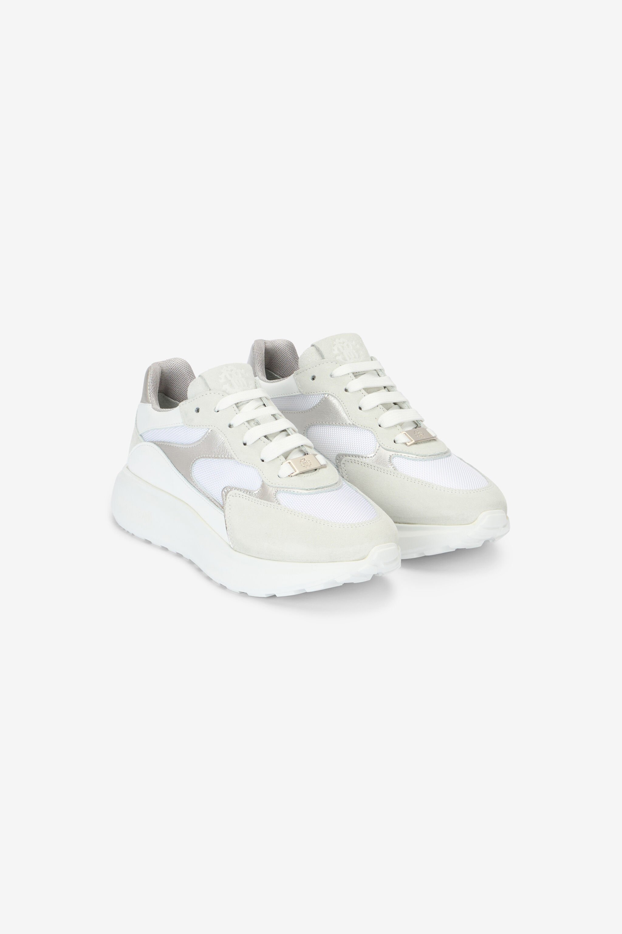 RC Sneakers Mit Schnürung Und Verschiedenen Einsätzen Weiß POS01A-PZO02
