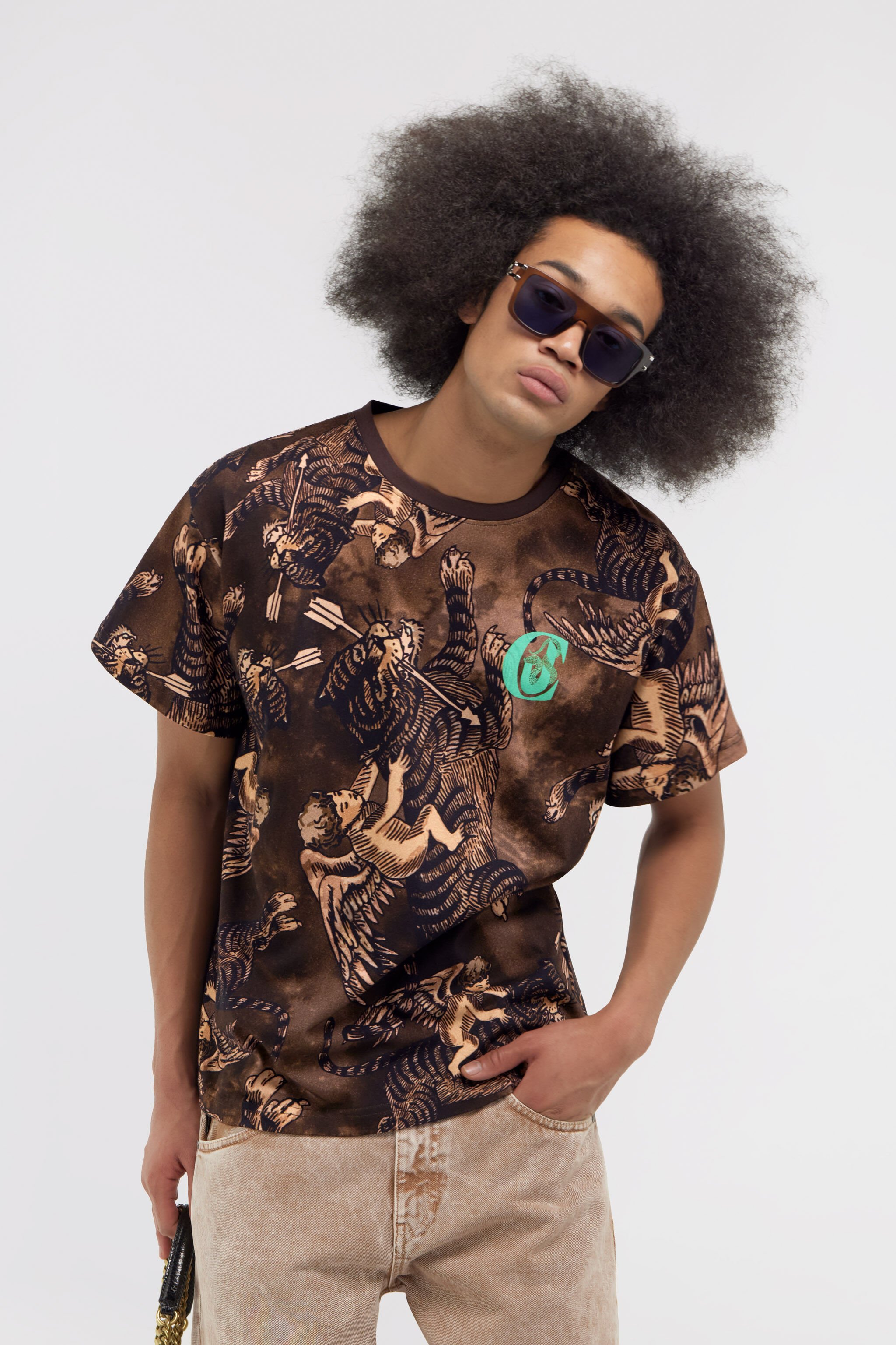 JC Just Cavalli T-shirt Brown SFT263-SF174