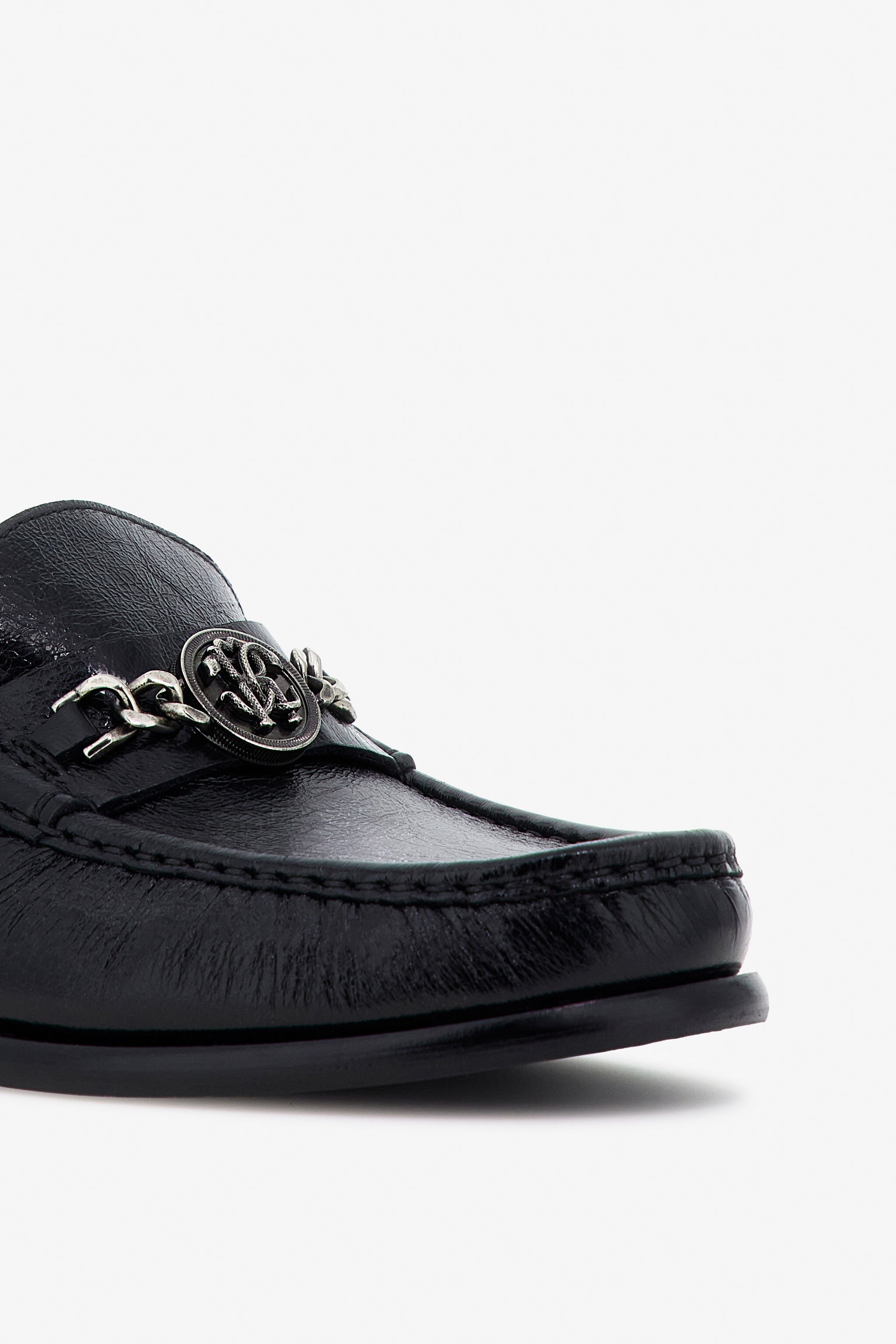 RC Chain-Embellished Loafers Black TRS027-PZ04A