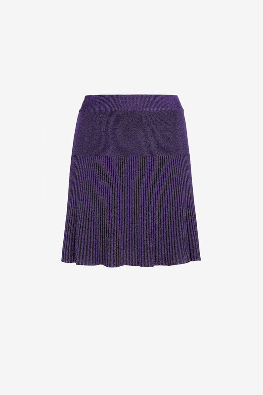 RC Metallic Ribbed-Knit Mini Skirt PURPLE PQM300-MO007