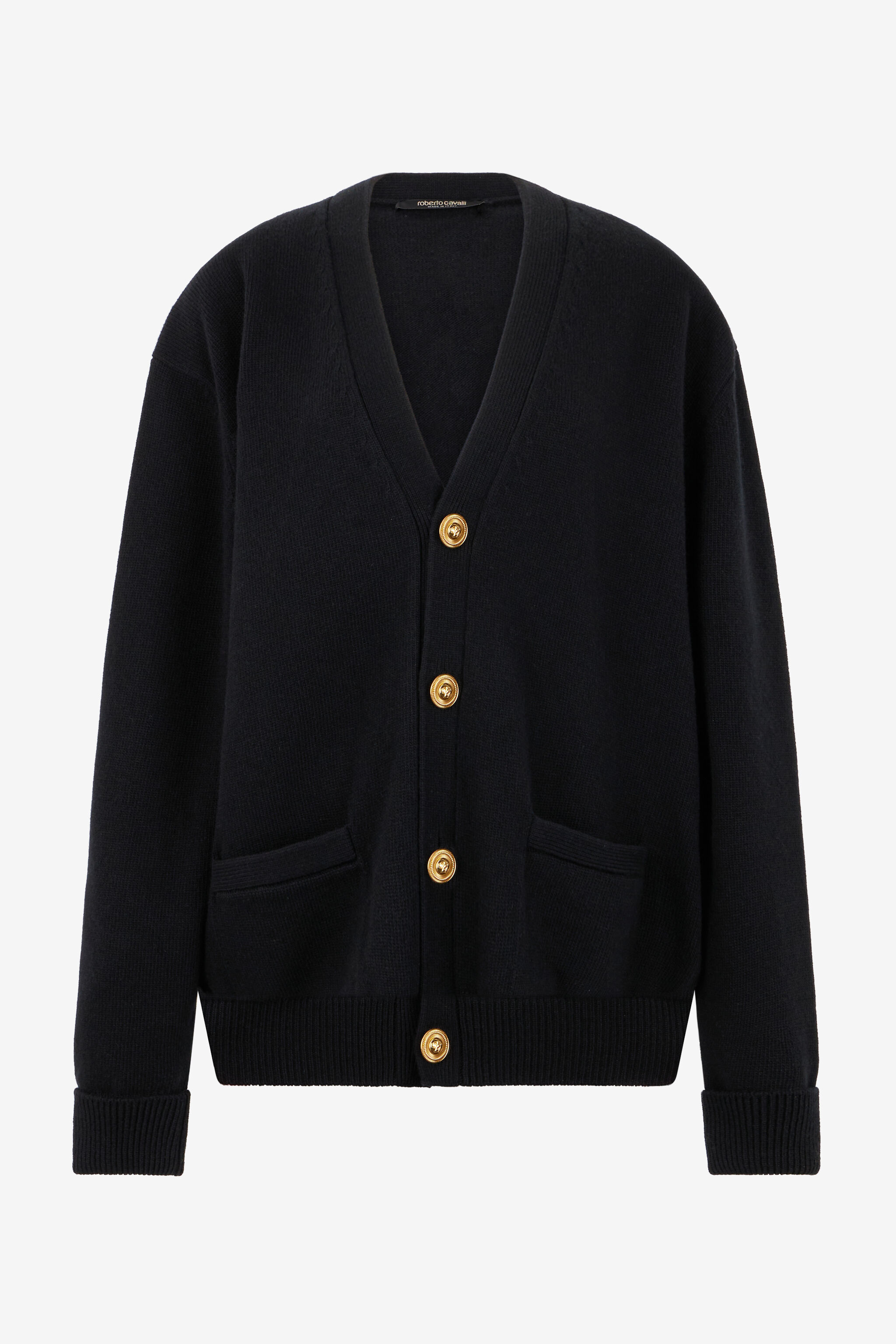 RC Cardigan with Gold Buttons Black TKM906-MQ001