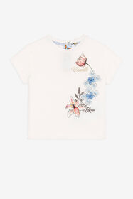 ${brand} T-Shirt mit Blumen-Print und Logo-Stickerei ${colorDescription} ${masterID}