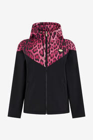 CL Blouson Bomber à Capuche en Imprimé Léopard Black/pink RXT40J-SB001