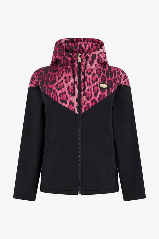 CL Blouson Bomber à Capuche en Imprimé Léopard CL Blouson Bomber à Capuche en Imprimé Léopard Black/pink RXT40J-SB001