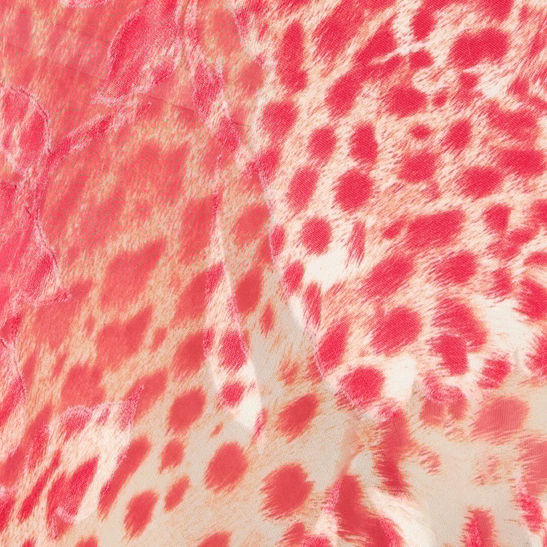 RC Langes Kleid mit Print Jaguar Skin Rot UKT127-HEN58