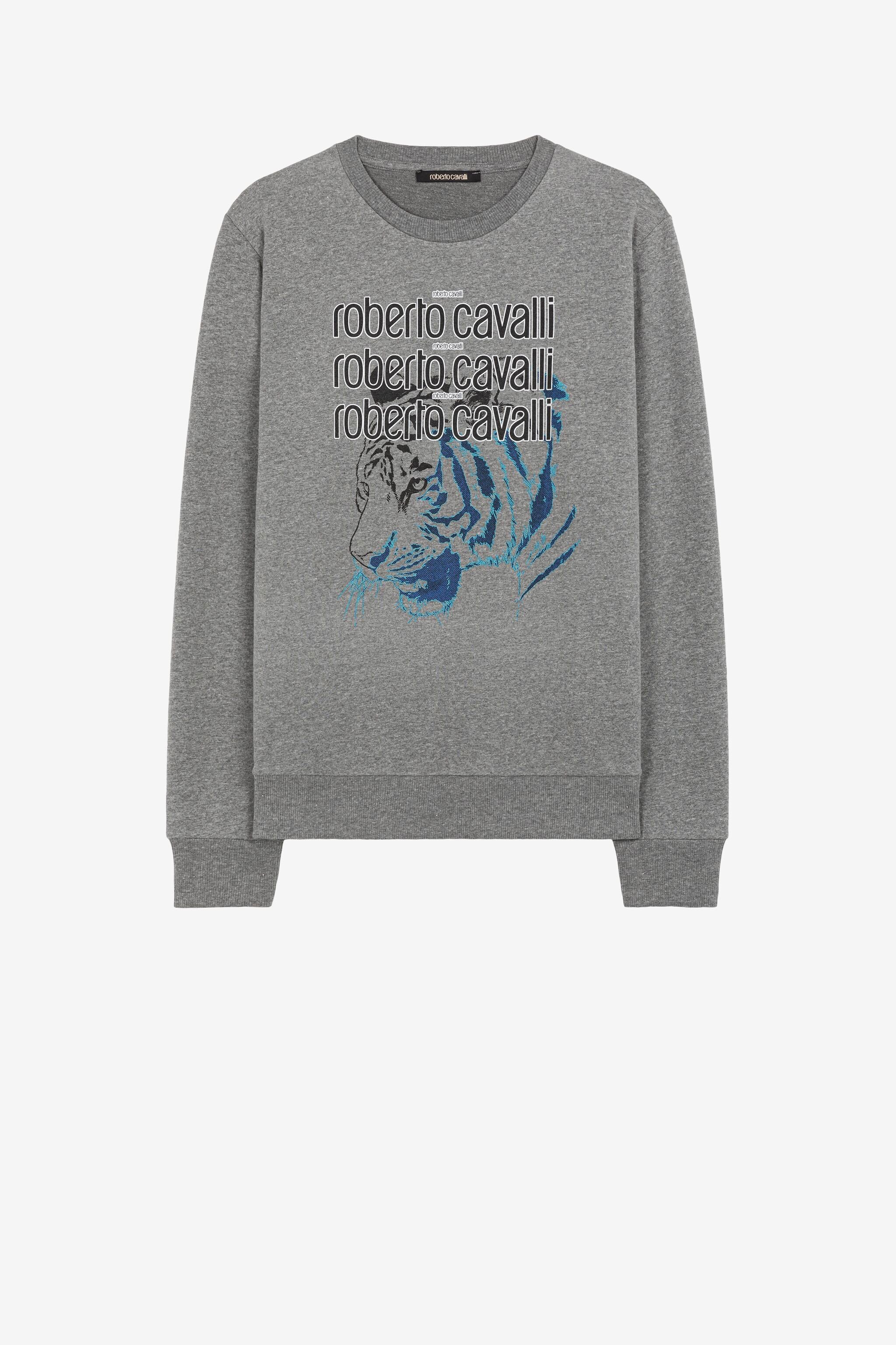 RC Logo And Tiger-Print Sweatshirt Gray JST65D-CF054