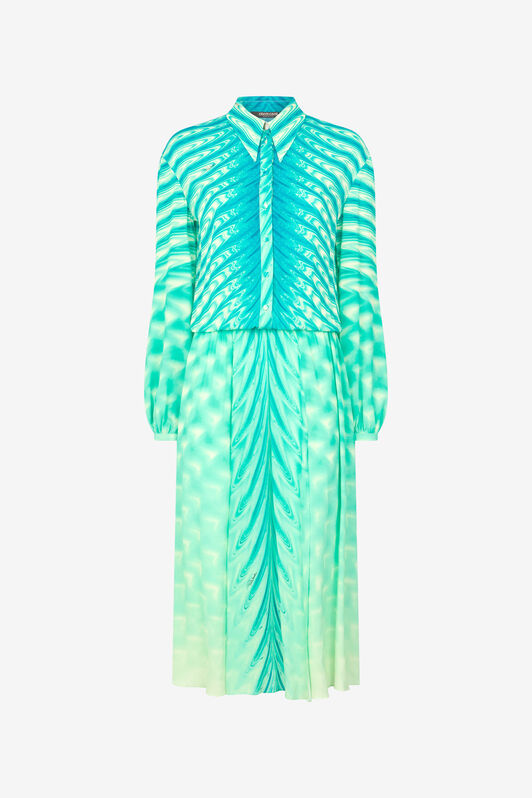RC Shirt Dress With All-Over Print Light green UKT154-KWN47