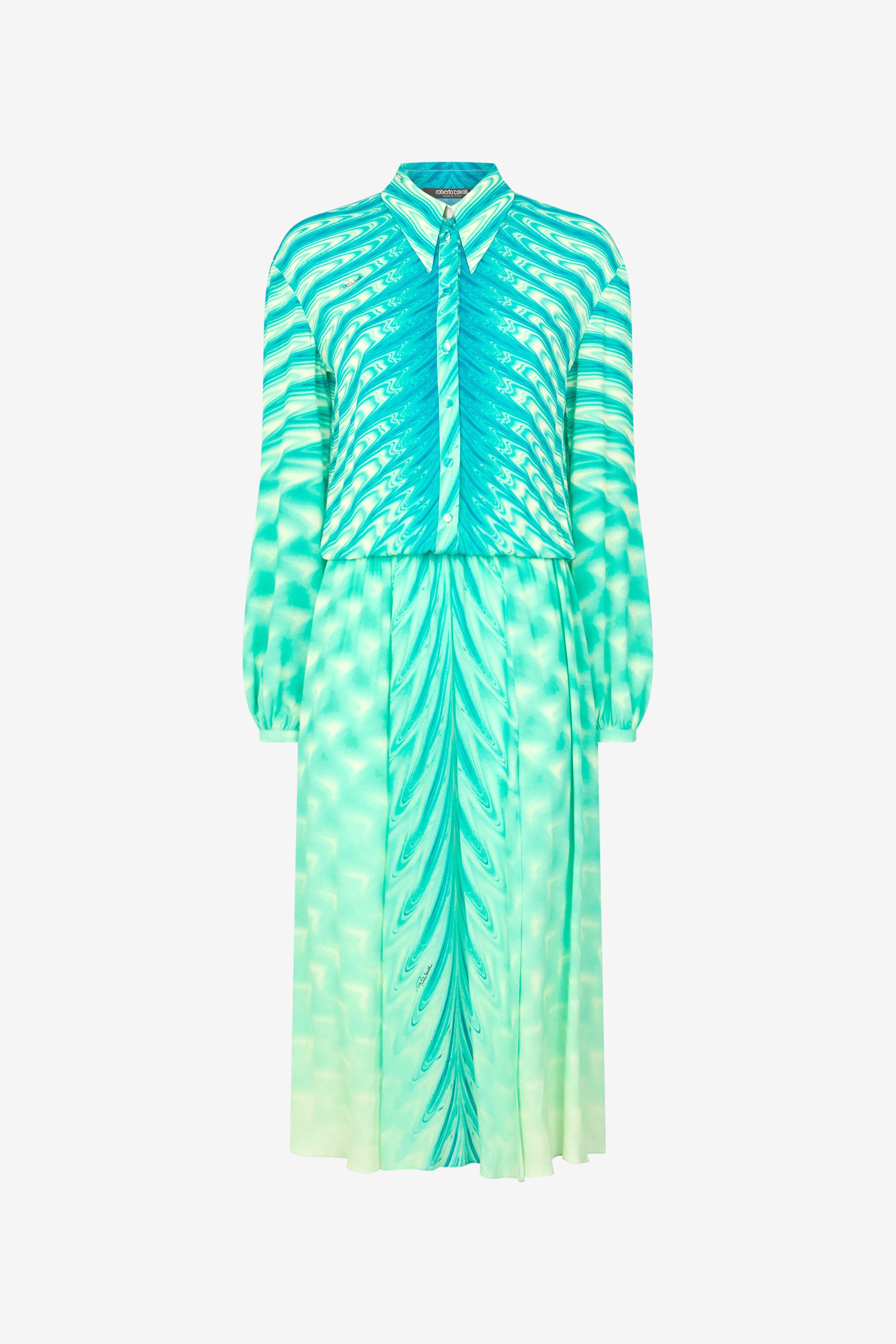 RC Shirt Dress With All-Over Print Light green UKT154-KWN47